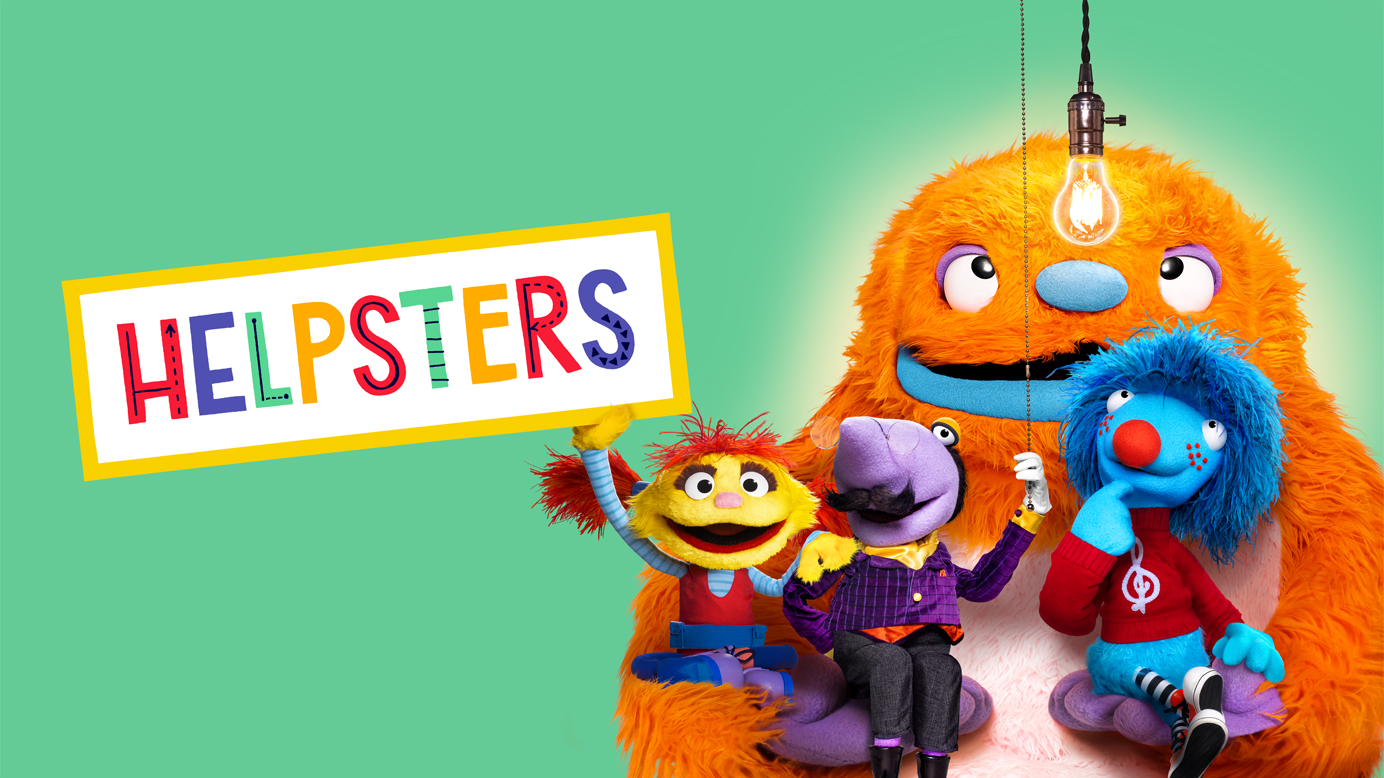 Titelbildschirm für "Helpsters".
