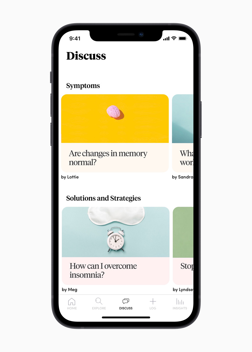 La sección Discuss de la app Caria en un iPhone 12.