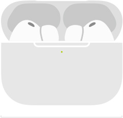 Luonnos AirPods Pro 3:sta MagSafe-latauskotelossa (USB-C), pyöristetty kotelon ulkokuori, LED-merkkivalo, kotelon kansi auki, leveys millimetreinä