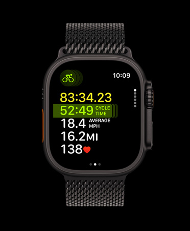 Apple Watch Ultra 3, Farbe Schwarz, Titangehäuse, Kombinationssport Training, Armband, Milanaise Armband Schwarz