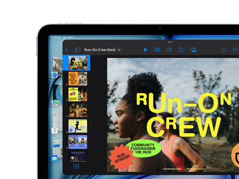 Apresentação do Keynote no iPad.